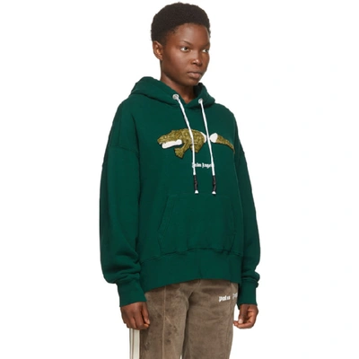 Shop Palm Angels Green Croco Hoodie In Forest Gree