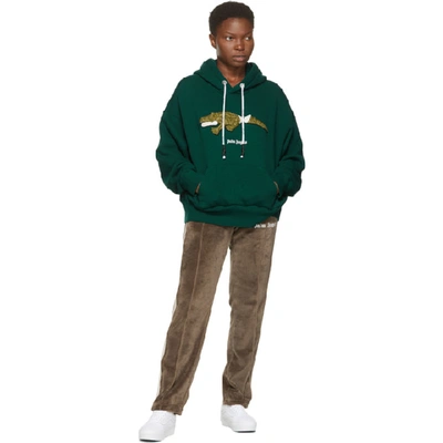Shop Palm Angels Green Croco Hoodie In Forest Gree