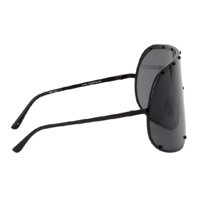 Shop Rick Owens Black Shield Sunglasses In 0909 Black