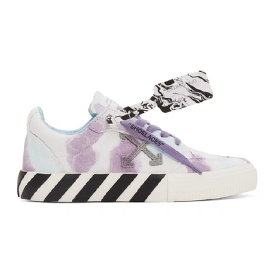 Shop Off-white White And Purple Vulcanized Low Sneakers In Tiedyelilac