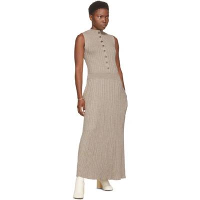 Shop Loulou Studio Beige Wool Arborea Dress