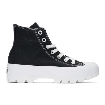 Shop Converse Black & White Ctas Lugged Hi Sneakers In Black/white/black
