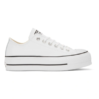 Converse White Leather Chuck Taylor All Star Lift Platform Sneakers In White/  Black/ White | ModeSens