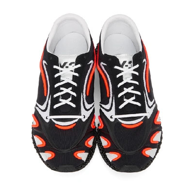 Shop Y-3 Black & Orange Runner 4d Sneakers In Black/solor