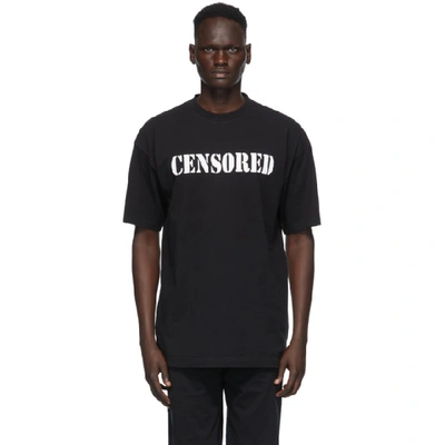 Shop Vetements Black Censored T-shirt