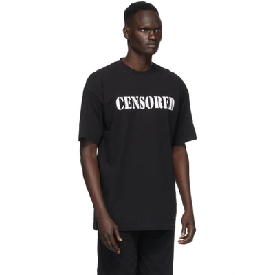 Shop Vetements Black Censored T-shirt