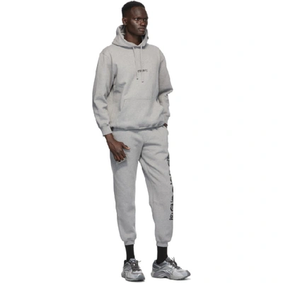 Shop Vetements Grey Gothic Logo Lounge Pants