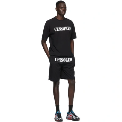 Shop Vetements Black Censored Shorts