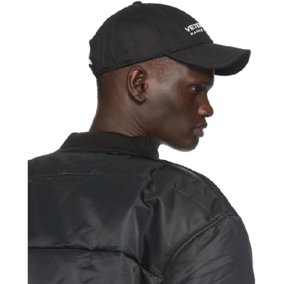 Shop Vetements Black Reflective Logo Cap