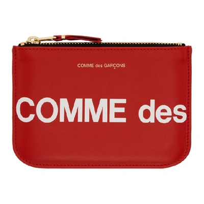 Shop Comme Des Garçons Comme Des Garcons Wallets Red Huge Logo Pouch In 2 Red