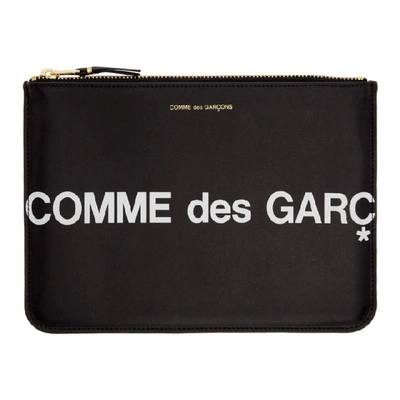 Shop Comme Des Garçons Comme Des Garcons Wallets Black Large Huge Logo Pouch In 1 Black