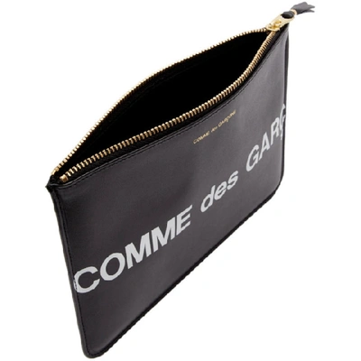 Shop Comme Des Garçons Comme Des Garcons Wallets Black Large Huge Logo Pouch In 1 Black