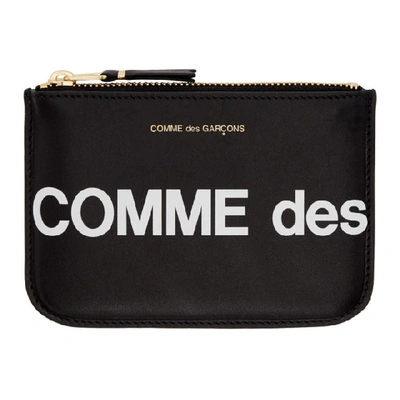 Shop Comme Des Garçons Comme Des Garcons Wallets Black Huge Logo Pouch In 1 Black