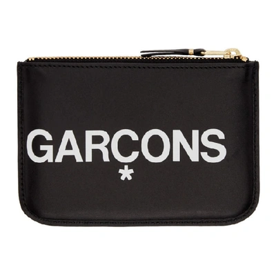 Shop Comme Des Garçons Comme Des Garcons Wallets Black Huge Logo Pouch In 1 Black