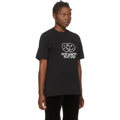 Shop Vetements Black Not Happy Not Sad T-shirt
