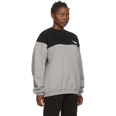 Shop Vetements Black And Grey Cut Up Logo Sweatshirt In Black / Gre