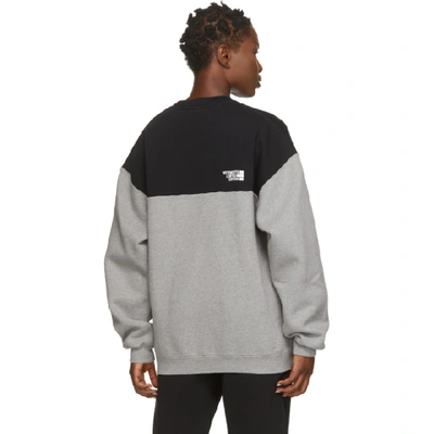 Shop Vetements Black And Grey Cut Up Logo Sweatshirt In Black / Gre