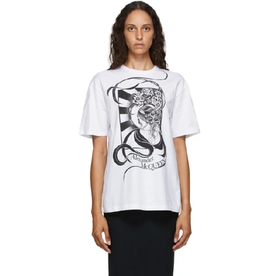 Shop Alexander Mcqueen White Art Nouveau T-shirt In 0900 White