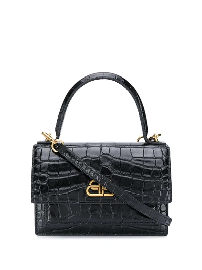 Shop Balenciaga Xs Sharp Top-handle Bag In Black