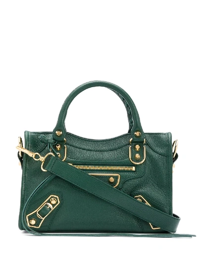 Shop Balenciaga Mini City Tote Bag In Green