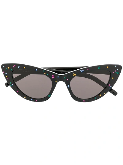 Shop Saint Laurent New Wave Sl 213 Cat-eye Sunglasses In Black