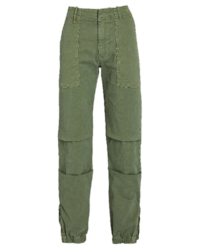 Shop Nili Lotan Cropped French Military Pants In Olive