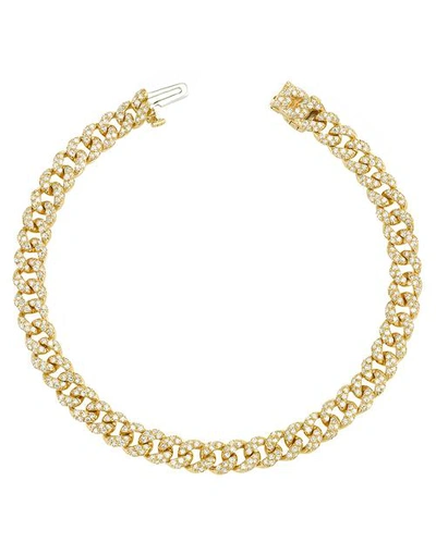 Shop Shay Jewelry Mini Flat Pave Bracelet - Yellow Gold In Ylwgold