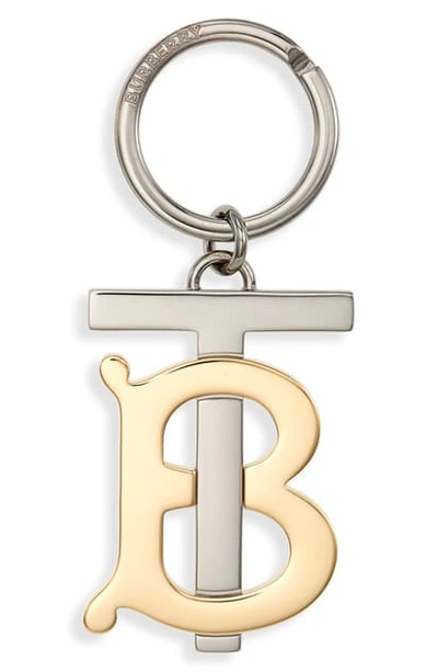 Shop Burberry Tb Monogram Key Ring In Gold/ Palldio