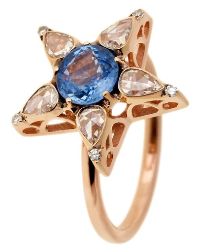 Shop Selim Mouzannar Diamond And Sapphire Star Ring