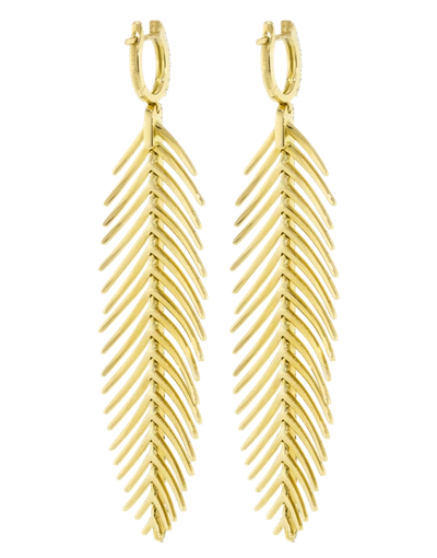 Shop Sidney Garber Large Feathers That Move Diamond Earrings