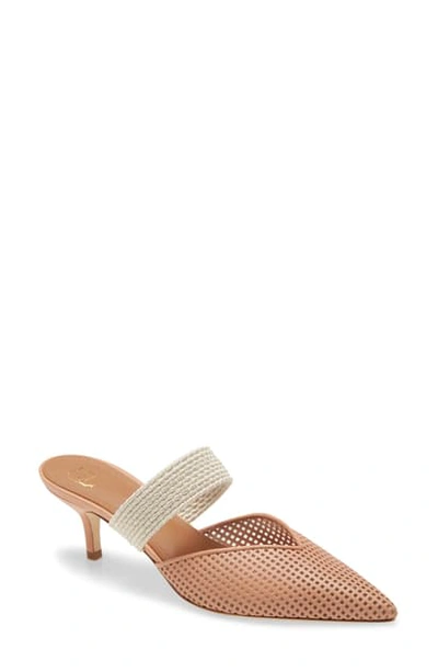 Shop Malone Souliers Maisie Banded Pointed Toe Mule In Peach/ Cream