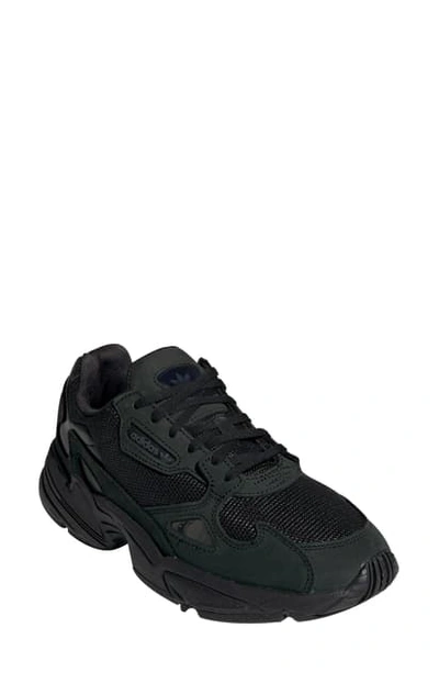 Shop Adidas Originals Falcon Sneaker In Core Black/ Core Black/ Grey