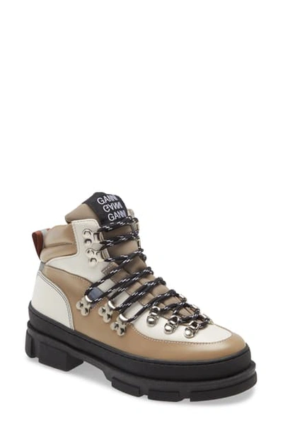 Shop Ganni Platform Hiking Boot In Tannin