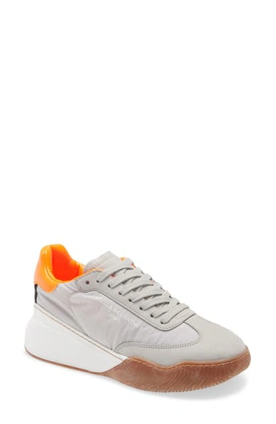 Shop Stella Mccartney Runner Loop Sneaker In Pearl Grey/ Orange