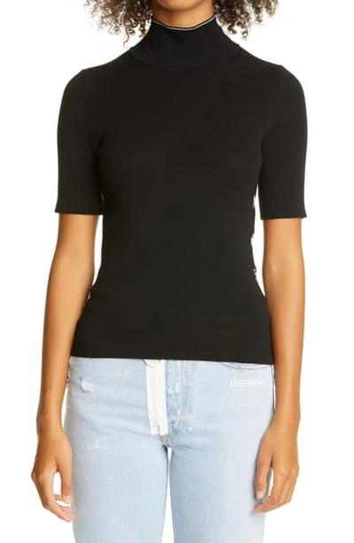 Shop Off-white Logo Jacquard Turtleneck Sweater In Black