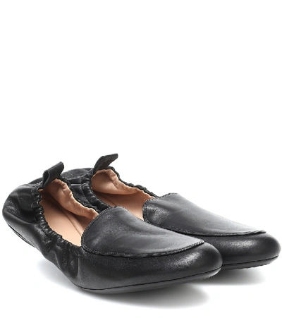 Shop Gianvito Rossi Leather Loafers In Black