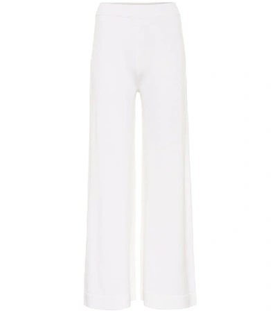 Shop Max Mara Leisure Renna Wide-leg Wool Pants In White