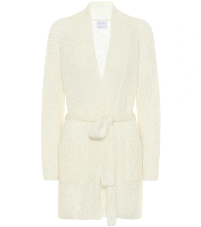 Shop Max Mara Leisure Liuto Mohair-blend Cardigan In White