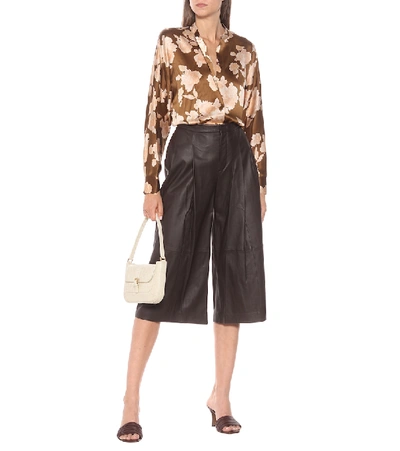 Shop Vince Leather Culottes In Brown