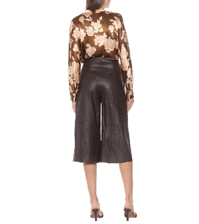Shop Vince Leather Culottes In Brown