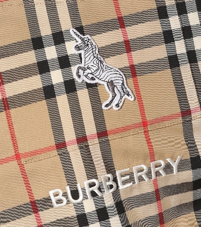 Shop Burberry Vintage Check Cotton Minidress In Beige