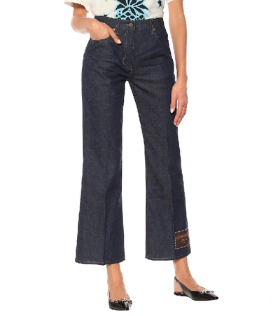 Shop Gucci High-rise Wide-leg Jeans In Blue