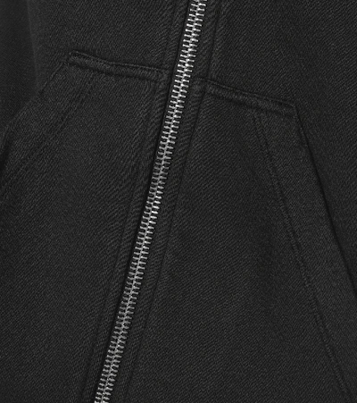Shop Rick Owens Mountain Zipped Cotton Hoodie In Black