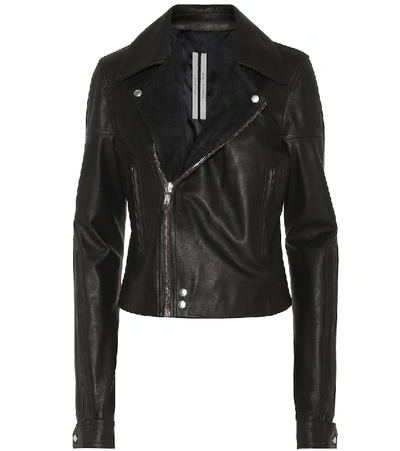 Shop Rick Owens Dracu Leather Biker Jacket In Black