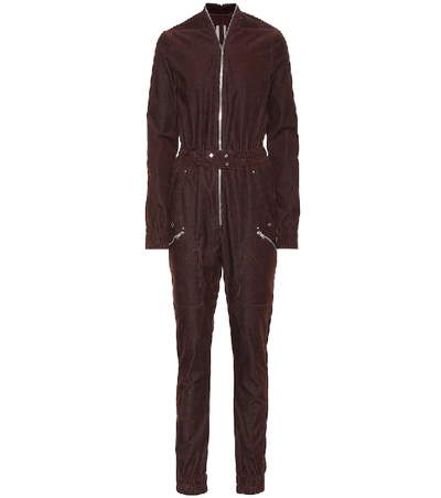 Shop Rick Owens Cord Cotton Jumpsuit In Red