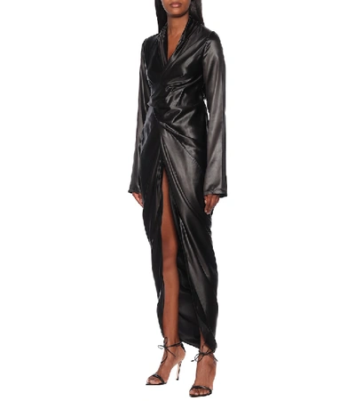Shop Rick Owens Wrap Maxi Dress In Black