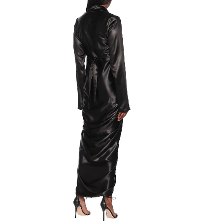 Shop Rick Owens Wrap Maxi Dress In Black