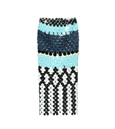 Shop Paco Rabanne Embellished Midi Skirt In Multicoloured