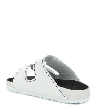 Proenza Schouler + Birkenstock Arizona Topstitched Glossed-leather Sandals In White