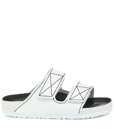 Proenza Schouler + Birkenstock Arizona Topstitched Glossed-leather Sandals In White